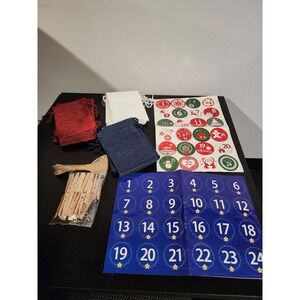 Christmas Advent Calendar Bags 24 Days Countdown Burlap Bags with Label Reusable